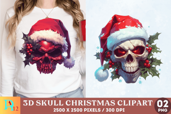 3D Skull Christmas Clipart: A Designer's Review of Modern Illustrations