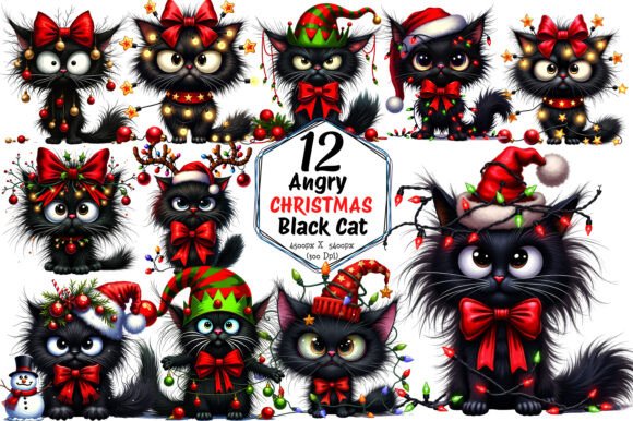 Angry Black Cat, Grumpy Cat, Christmas: A Designer's Review of Illustrations