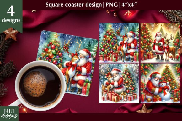 Christmas Coaster Santa Claus: A Designer's Review of Seasonal Illustrations