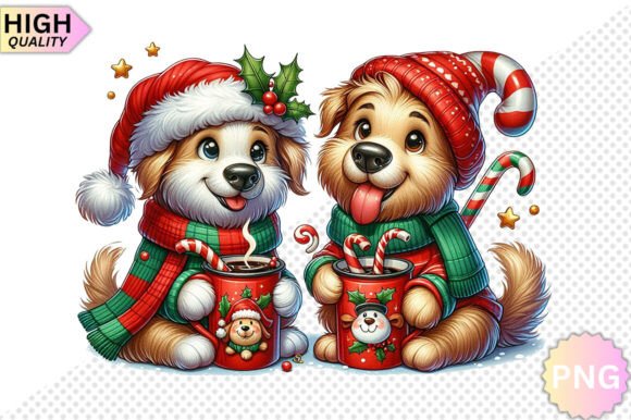 Christmas Dog Clipart – PNG Design for Modern Illustrations