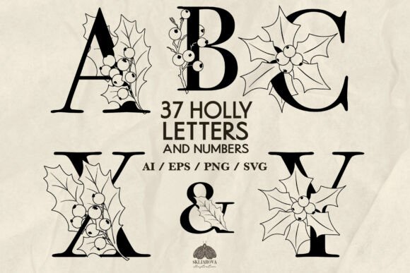 Christmas Letters Numbers SVG PNG EPS Review