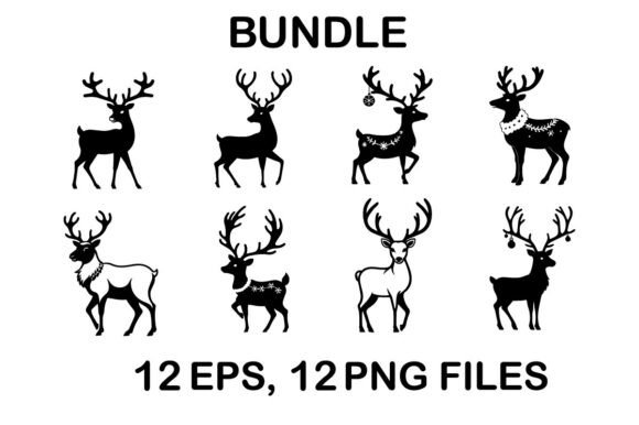 Christmas Reindeer Charm Vector Silhouet Review