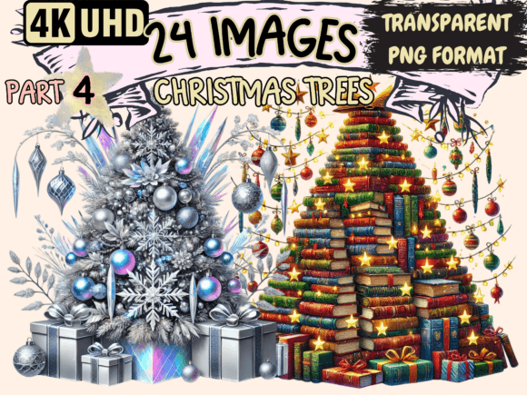 Christmas Trees Clipart P4: A Review for Illustrations Sellers