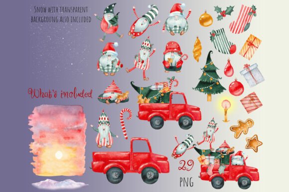 Christmas Truck Clipart FREE for POD: A Designer's Review of Illustrations