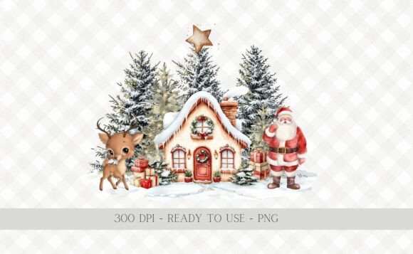 Christmas Woodland Santa Reindeer PNG Review