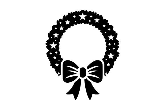 Christmas Wreath Silhouette Vector for Illustrations