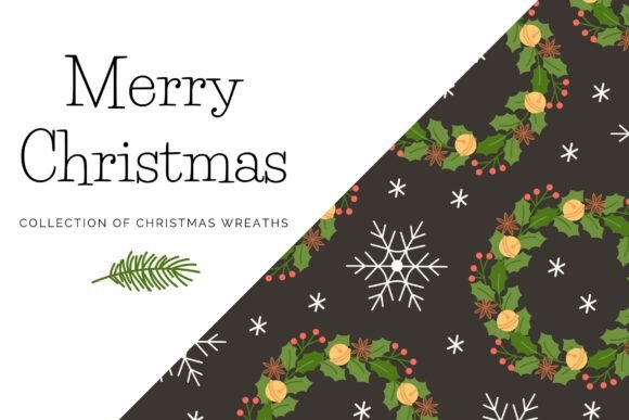 Collection of Christmas Wreath: Festive Illustrations for Crafters