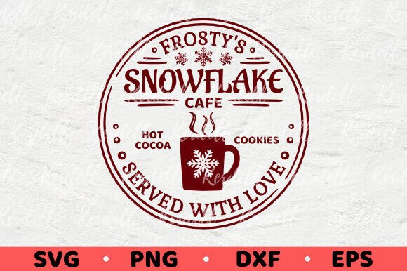 Frosty's Snowflake Cafe Christmas Sign Illustrations