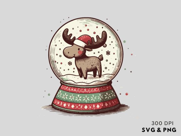 Funny Christmas Moose Sublimation PNGs for Illustrations