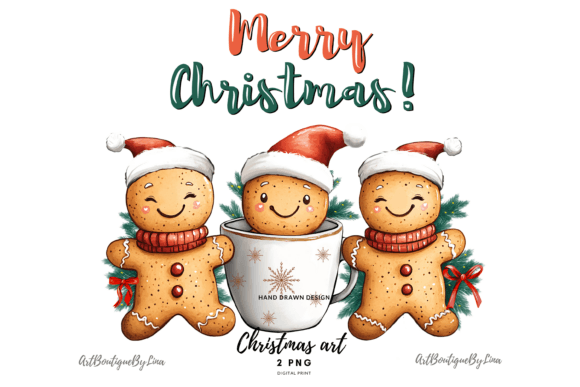 Gingerbread Christmas Holiday Art: Festive Illustrations for Crafters