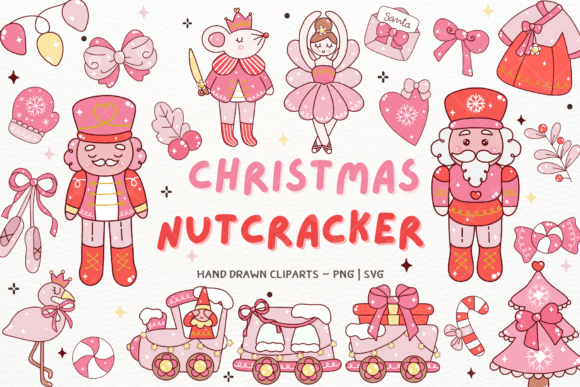 Groovy Christmas Nutcrackers Clipart for Illustrations