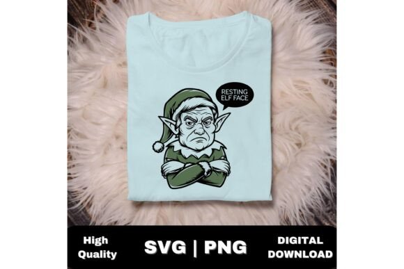 Grumpy Elf Face Christmas Holiday SVG: A Review for Illustrations