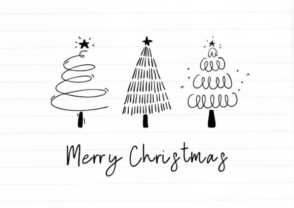 Merry Christmas Tree Doodle T Shirt Freebies for Crafters