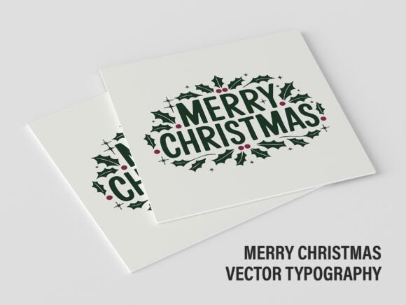 Merry Christmas Vector Typography V2 01 for Illustrations