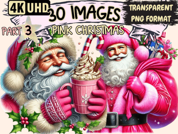 Pink Christmas Clipart P3: A Designer's Review of Seasonal Illustrations