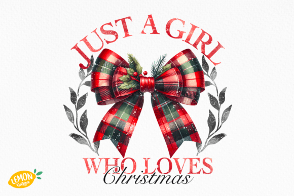 Plaid Christmas Bow PNG Sublimation for Illustrations