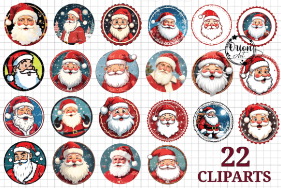 Round Christmas Santa Claus PNG for Illustrations and Blog Graphics