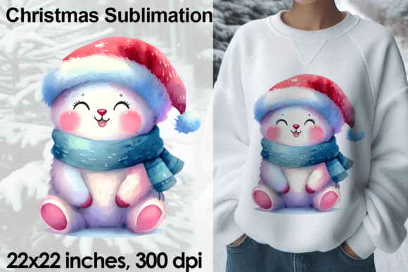 Watercolor Christmas Animal Sublimation for Illustrations