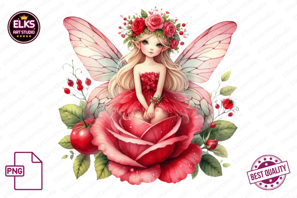 Watercolor Christmas Fairy Clip Art for Illustrations