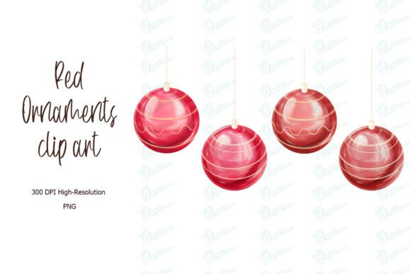 Watercolor Red Christmas Ornaments PNG: A Designer's Review
